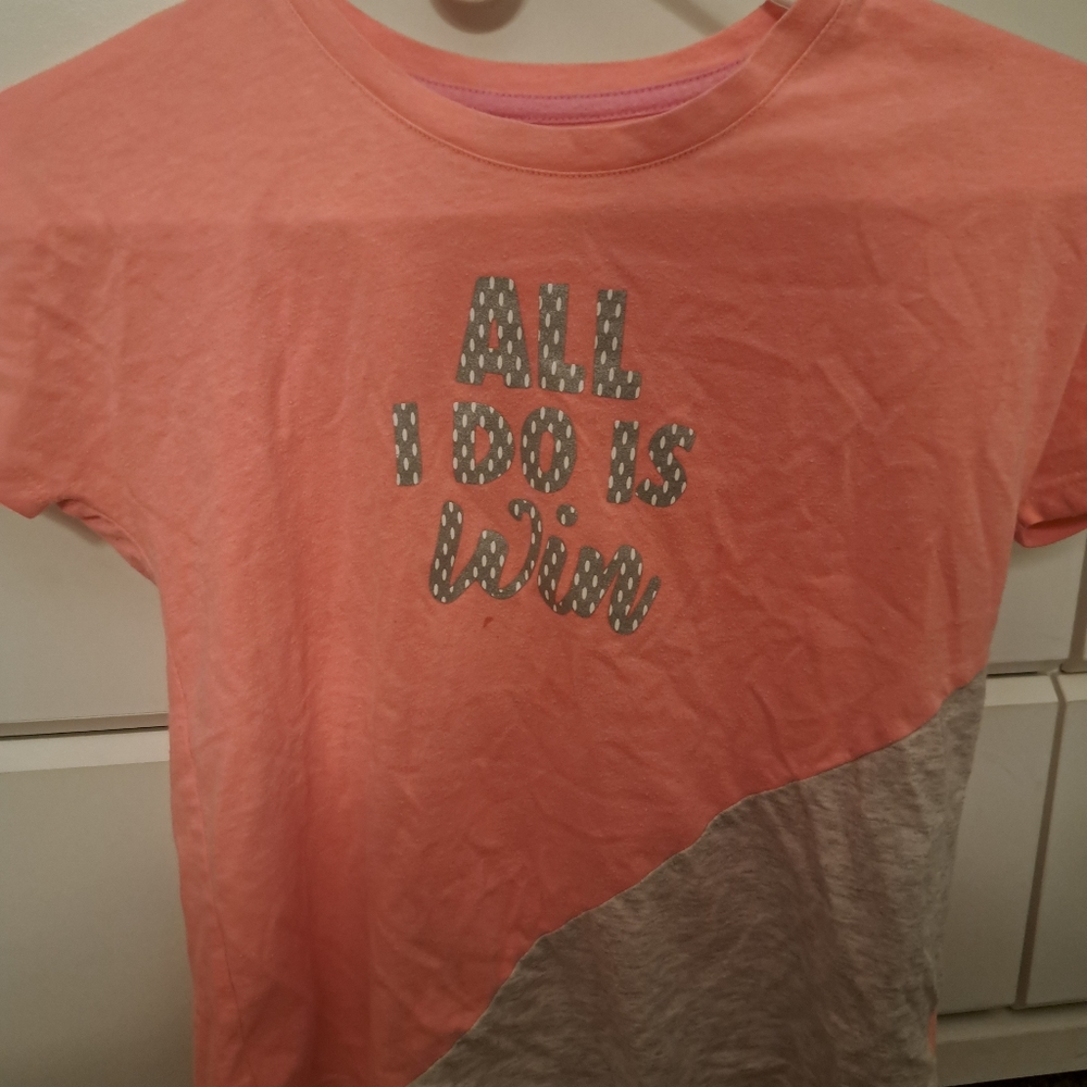 Peach and gray sport shirt